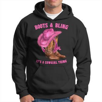 Boots And Bling It's A Cowgirl Thing Western Rodeo Cowgirls Hoodie - Thegiftio UK