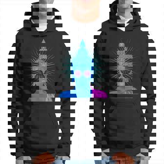 Bouddha Psychédélique En Forme De Signe De Paix Hippie Avec Lunettes Arc-En-Ciel Sweat à capuche - Cadeauxyz