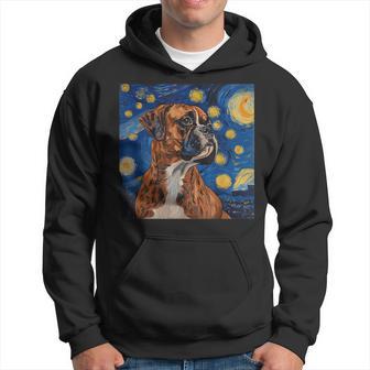 Boxer Dog Van Gogh Style Starry Night Hoodie - Thegiftio UK