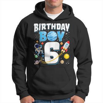 Boys 6Th Birthday Astronaut Space Planets Six Years Old Hoodie - Thegiftio UK