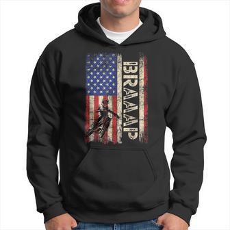 Braaap Dirt Bike Usa American Flag Motocross Biker Men Hoodie - Thegiftio UK