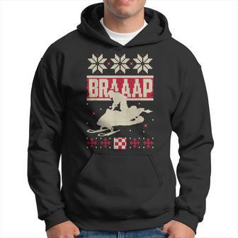 Braaap Snowmobile Ugly Christmas Sweater Hoodie - Thegiftio UK