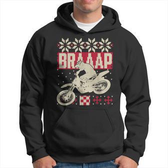 Brap Braaap Ugly Motocross Christmas Sweater Style Hoodie - Thegiftio UK