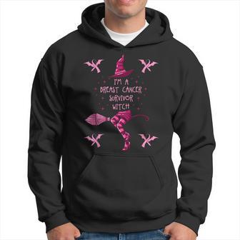 Breast Cancer Halloween Party Witch Pink Ribbon Survivor Hoodie - Thegiftio UK