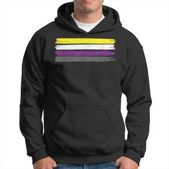 Brush Painting Gay Pride Month Lgbtq Flag Non Binary Hoodie - Thegiftio UK