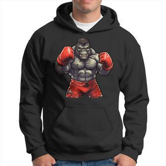 Buff Alpha Silverback Gorilla Ape Boxing Gorilla Gym Hoodie - Thegiftio UK