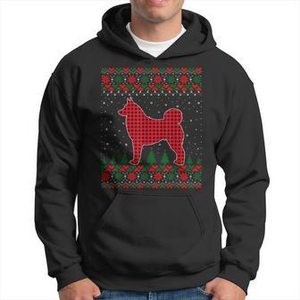 Buffalo Plaid Norwegian Elkhound Ugly Xmas Family Matching Hoodie - Thegiftio UK