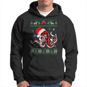 Buffalo Plaid Octopus Sweater Light Santa Xmas Christmas Hoodie - Thegiftio UK
