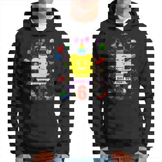 Building Bricks 6Th Birthday Boy 6 Master Builder Blocks Hoodie - Thegiftio