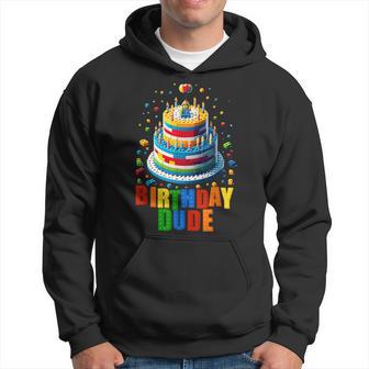 Building Bricks Cake Birthday Dude Master Builder Hoodie - Thegiftio UK