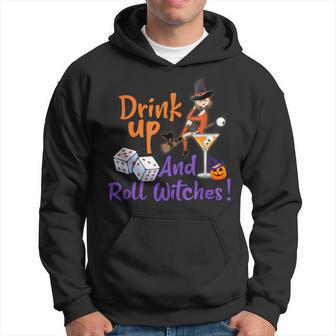 Bunco Halloween Drink Up And Roll Witches Dice Game Hoodie - Thegiftio UK