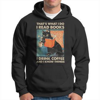 Cat Ich Lese Books Ich Trinke Kaffee Und Weiß Dinge Kapuzenpullover - Geschenkecke