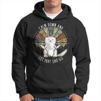 Cat Middle Finger Retro Slogan Kapuzenpullover - Seseable