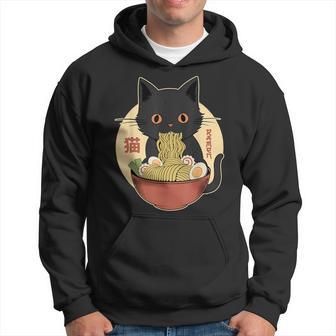 Cat Ramen Graphic Japanese Kawaii Cat Anime Hoodie - Thegiftio UK