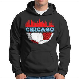 Chicago Skyline Chicago Soccer Futbol Lover Hoodie - Thegiftio UK