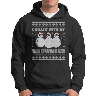 Chillin With My Snowmies Ugly Christmas Sweater Style Hoodie - Thegiftio UK