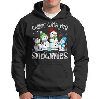 Chillin With My Snowmies Ugly Snowman Christmas Hoodie - Thegiftio UK