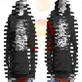 Christmas Builder Block Brick Building Santa Face Boys Hoodie - Thegiftio