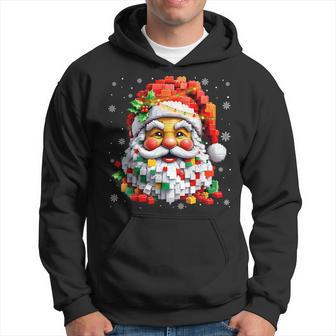 Christmas Builder Block Brick Building Santa Face Boys Hoodie - Thegiftio UK