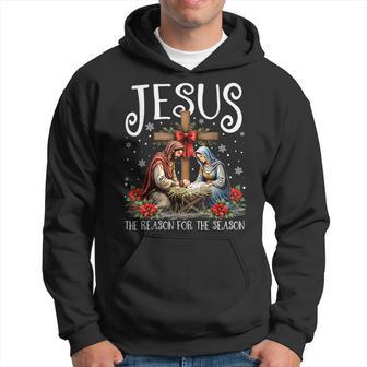 Christmas Coquette Bow Jesus Is The Reason For The Season Hoodie - Thegiftio UK