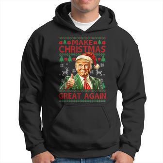 Make Christmas Great Again Trump Santa Hat Xmas Ugly Hoodie - Thegiftio UK