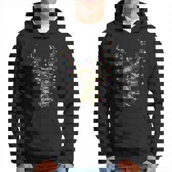Christmas Holiday Camo Hunting Reindeer Deer Xmas Lights Hoodie - Thegiftio
