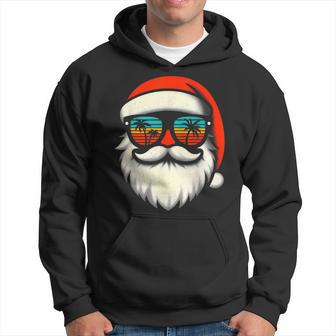 Christmas In July Santa Hat Sunglasses Beach Summer Vacation Hoodie - Thegiftio UK