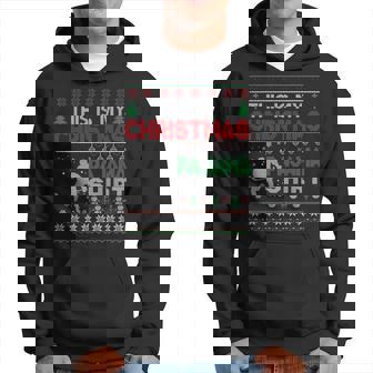 This Is My Christmas Pajama Ugly Sweater Hockey X-Mas Hoodie | Mazezy