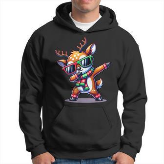 Christmas Reindeer Boys Dabbing Reindeer Santa Xmas Hoodie - Thegiftio UK