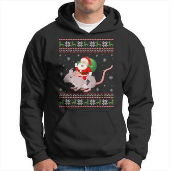Christmas Santa Riding Rat Ugly Xmas Sweater Hoodie - Thegiftio UK