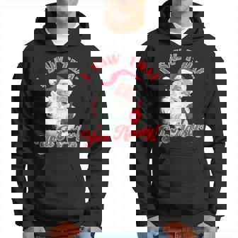 Christmas Santa I Saw That You Nasty Santa Claus Xmas Hoodie | Seseable UK