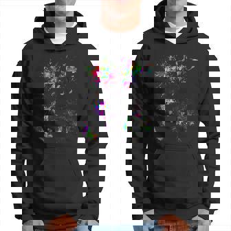 Colorful Paint Splatter Finger Painting Oil Painting Artists Hoodie - Monsterry