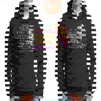 Colorful Peace Love Equality Hope Diversity Vintage Liberal Hoodie | Mazezy