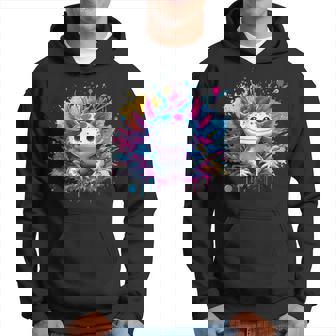 Colorido Arte Kawaii Ajolote Salpicaduras De Pintura Niños Adolescentes Niñas Sudadera - Regaloses