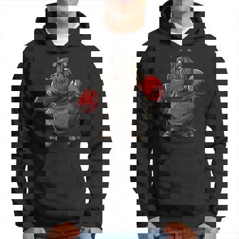 Cool Boxing Athlete Costume For Hippo And Animals Lovers Hoodie - Monsterry