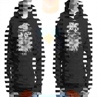 Cool Face Eagles With Sunglasses Vintage Eagles Flying Bird Hoodie | Seseable UK
