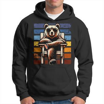 Cool Retro Bear In Sunglasses 70S 80S 90S Novelty Bear Hoodie - Thegiftio UK