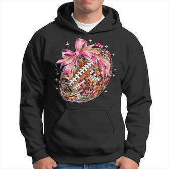 Coquette Bow Disco Football Game Day Touchdown Season Hoodie - Thegiftio UK