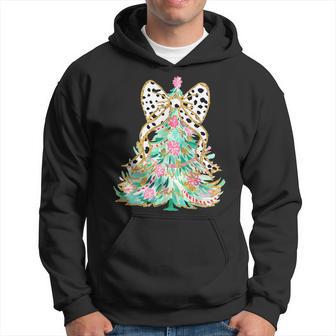 Coquette Bow Merry Christmas Xmas Tree Santa Pajamas Holiday Hoodie - Thegiftio UK