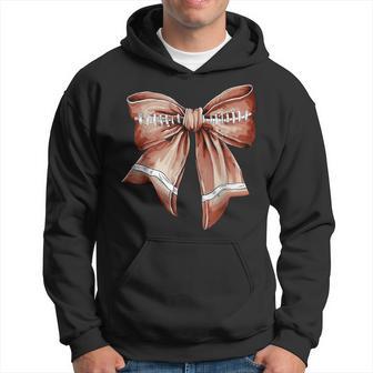 Coquette Bow Pumpkin American Football Thanksgiving Autumn Hoodie - Thegiftio UK
