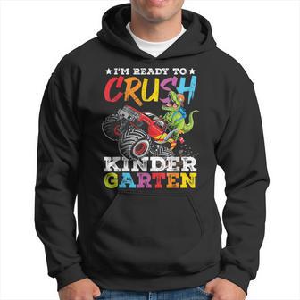 Crush Kindergarten Back To School Monster Truck Dinosaur Hoodie - Thegiftio UK