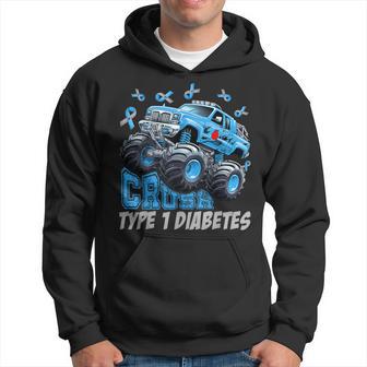 Crush Type 1 Diabetes Awareness T1d Warrior Monster Truck Hoodie - Thegiftio UK