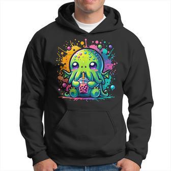 Cthulhu Kawaii Anime Alien Bubble Tea Hoodie - Thegiftio UK