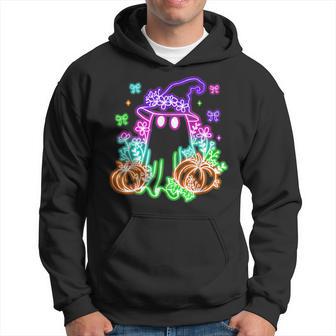 Cute Boo Halloween Ghost Witch Pumpkin Trendy Halloween Neon Hoodie - Thegiftio UK