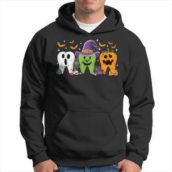 Cute Dental Halloween Dentist Th Ghost Pumpkin Witch Hoodie - Thegiftio UK