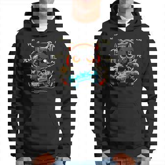 Cute Gamer Cat Playing Video Game Pew Pew Anime Kitten Hoodie - Thegiftio