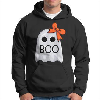 Cute Ghost With Bow Boo Halloween Costume Hoodie - Thegiftio UK