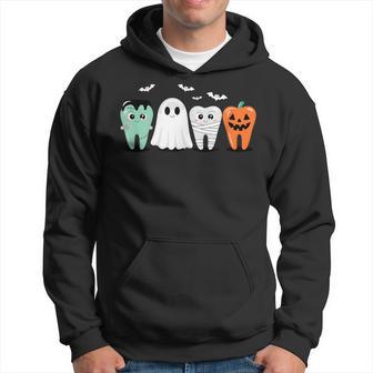 Cute Halloween Dental Tooth Characters Dentist Costume Hoodie - Thegiftio UK