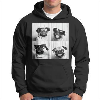 Cute Pug Face Pet Photobooth Cool Pug With Sunglasses Hoodie - Thegiftio UK