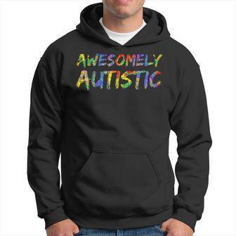 Cute Puzzle Autism Quote For Boys Awesomely Autistic Hoodie - Thegiftio UK